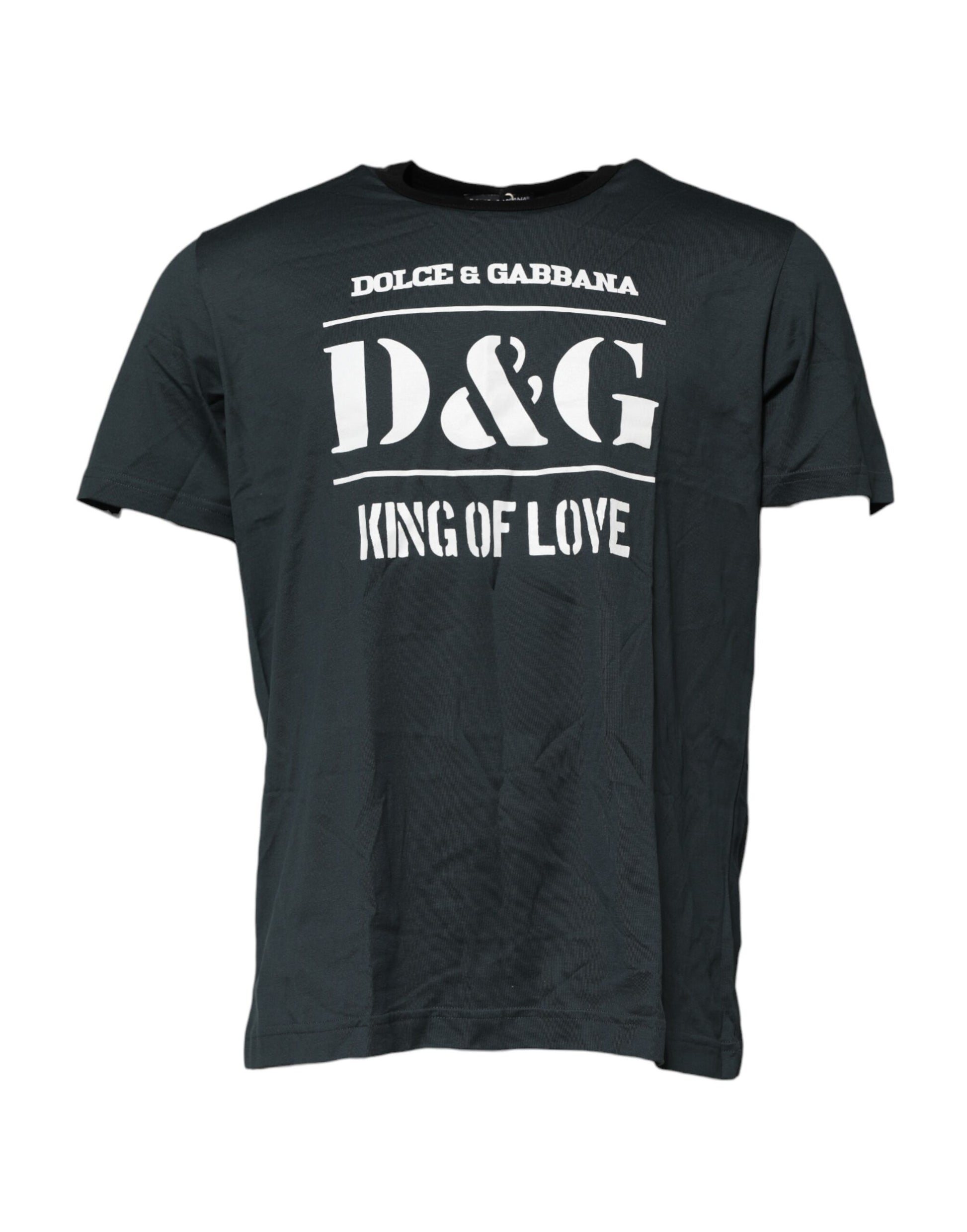 Dolce & Gabbana Black Cotton Printed Short Sleeves T-shirt