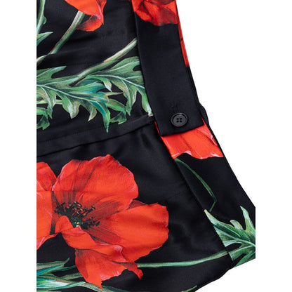 Dolce & Gabbana Bicolor Silk Midi Skirt