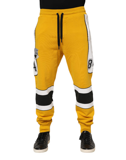 Dolce & Gabbana Yellow Cotton Sweatpants Jogger Trouser Pants