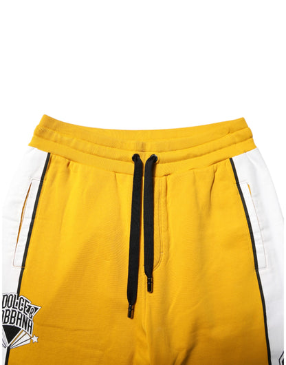 Dolce & Gabbana Yellow Cotton Sweatpant Jogger Trouser Pants