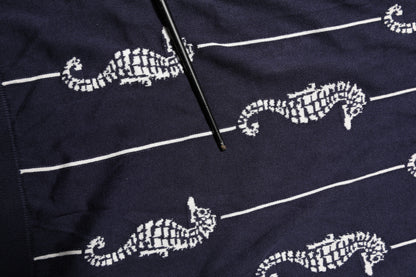 Dolce & Gabbana Dark Blue Sea Horse Collared Polo T-shirt