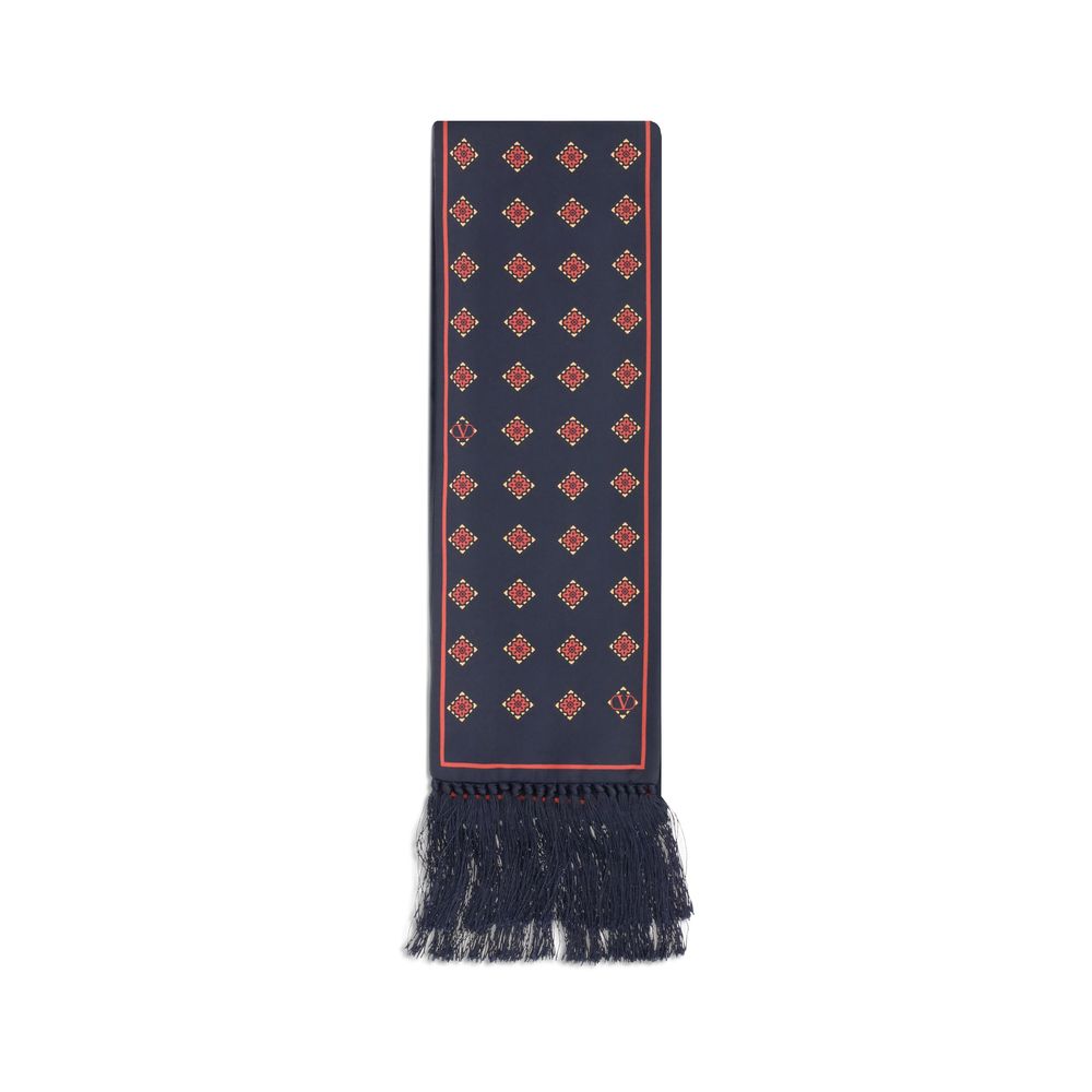 Valentino Garavani Blue Silk Scarf
