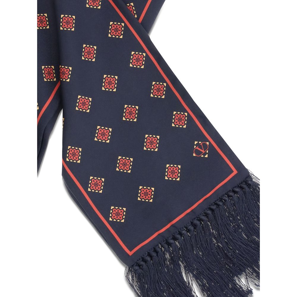 Valentino Garavani Blue Silk Scarf