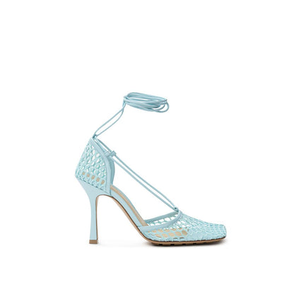 Bottega Veneta Blue Fabric And Leather Stiletto Heel Sandals