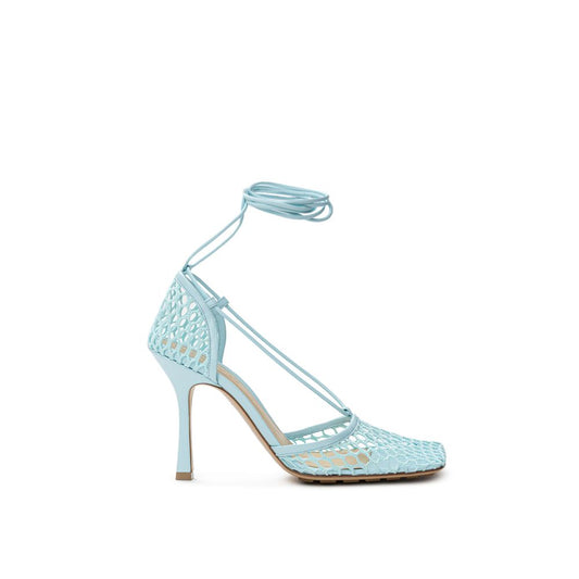 Bottega Veneta Blue Fabric And Leather Stiletto Heel Sandals