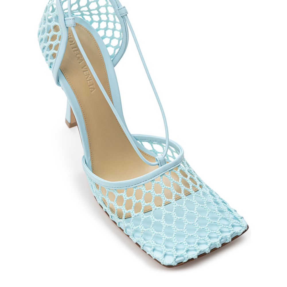 Bottega Veneta Blue Fabric And Leather Stiletto Heel Sandals