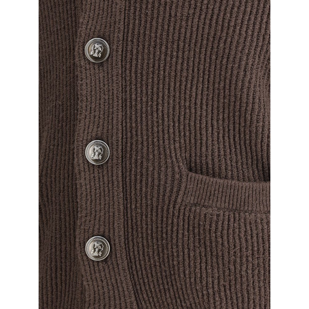 Brunello Cucinelli Brown Cotton Cardigan