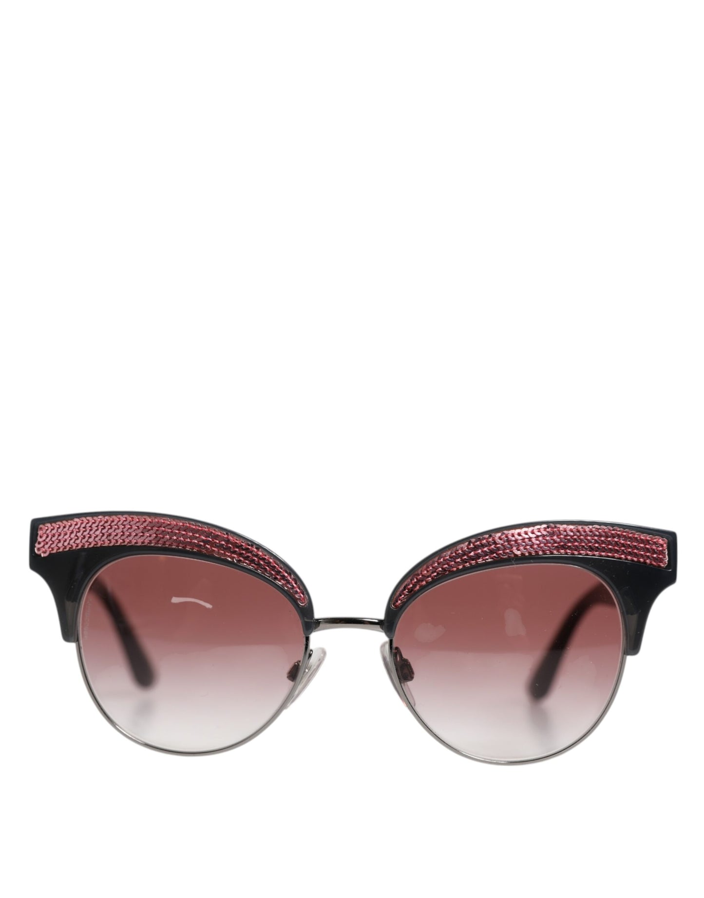 Dolce & Gabbana Black Pink Mirrored Cat Eye DG6109 Sequined Sunglasses