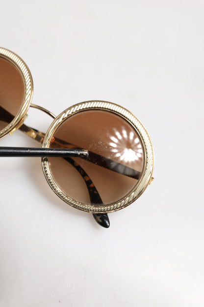 Dolce & Gabbana Gold Brown Gradient Round Frame DG2179 Eyewear Sunglasses