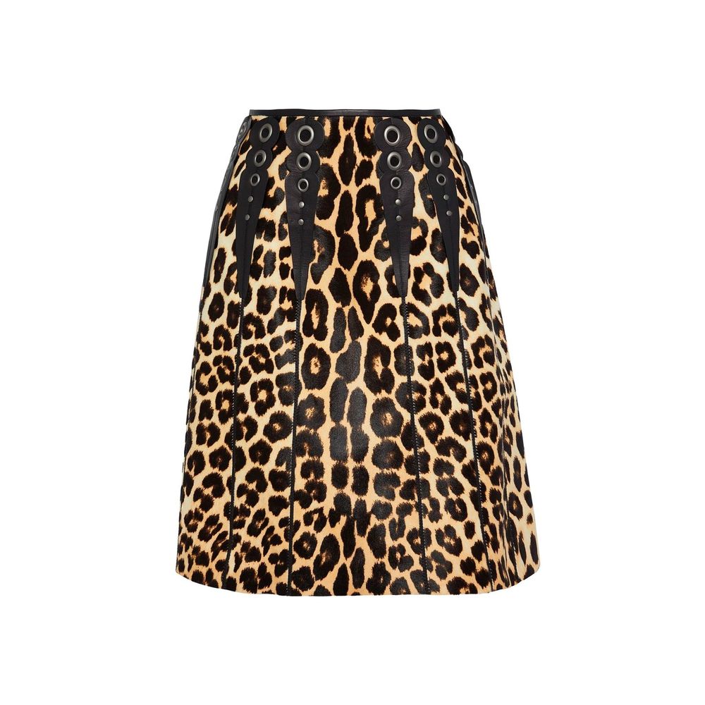 Bottega Veneta Leopard Print Calf Hair Skirt