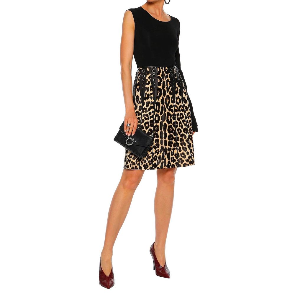 Bottega Veneta Leopard Print Calf Hair Skirt