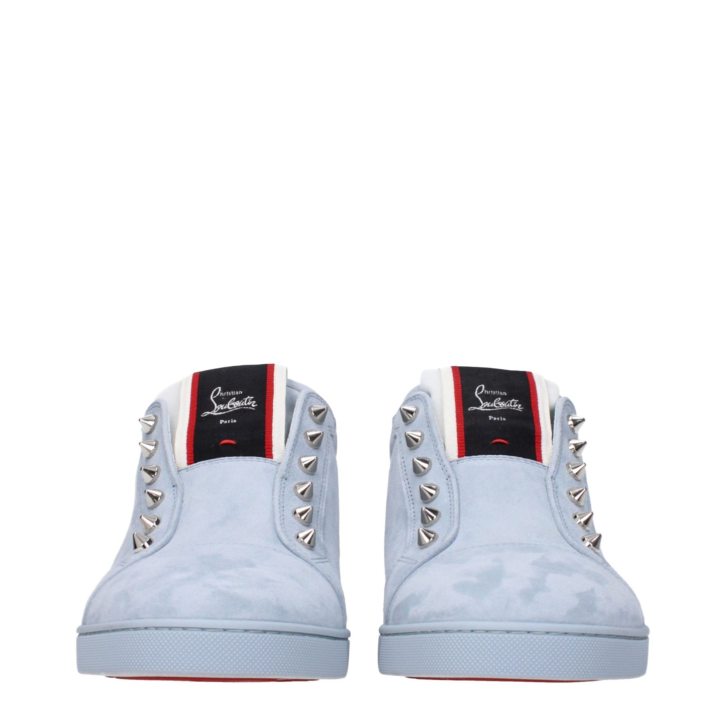 Christian Louboutin Blue Leather Slip-On Loafers