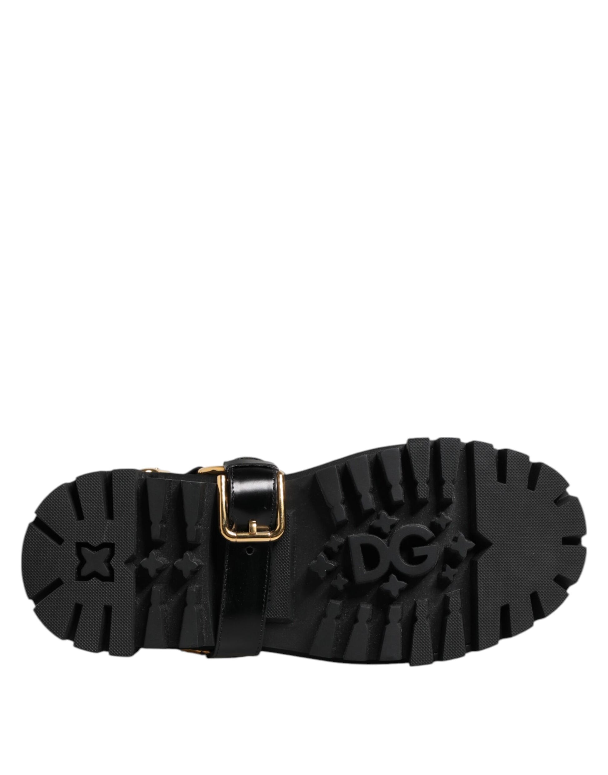 Dolce & Gabbana Black Leather Chelsea women Short Boots Shoes