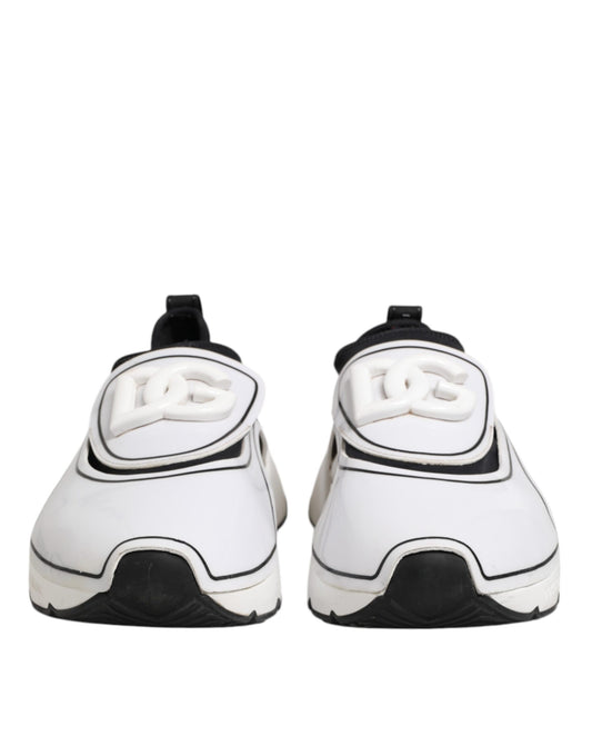 Dolce & Gabbana White Black Logo Plaque Daymaster Men Sneakers Shoes