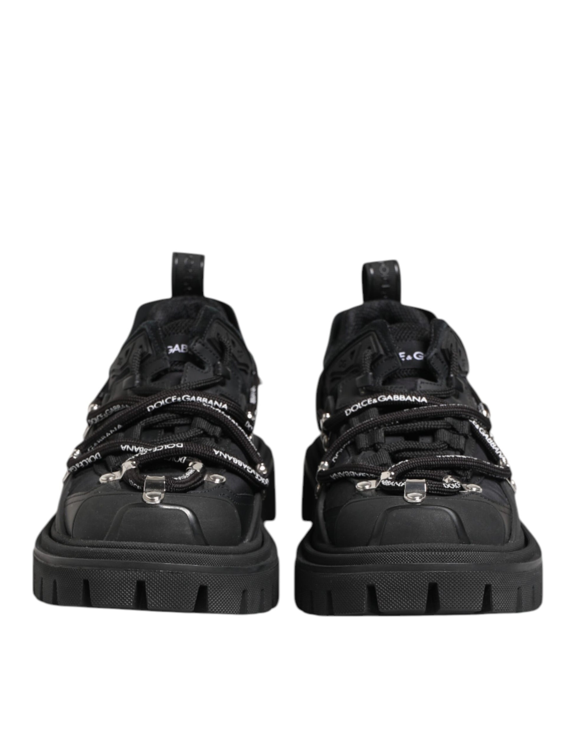 Dolce & Gabbana Black Low Top Lace Up Trekking Sneakers Shoes