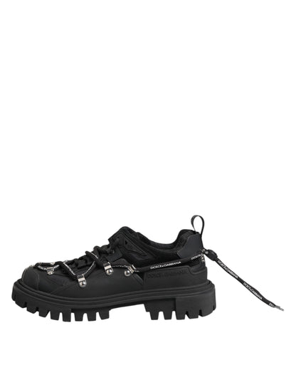 Dolce & Gabbana Black Low Top Lace Up Trekking Sneakers Shoes