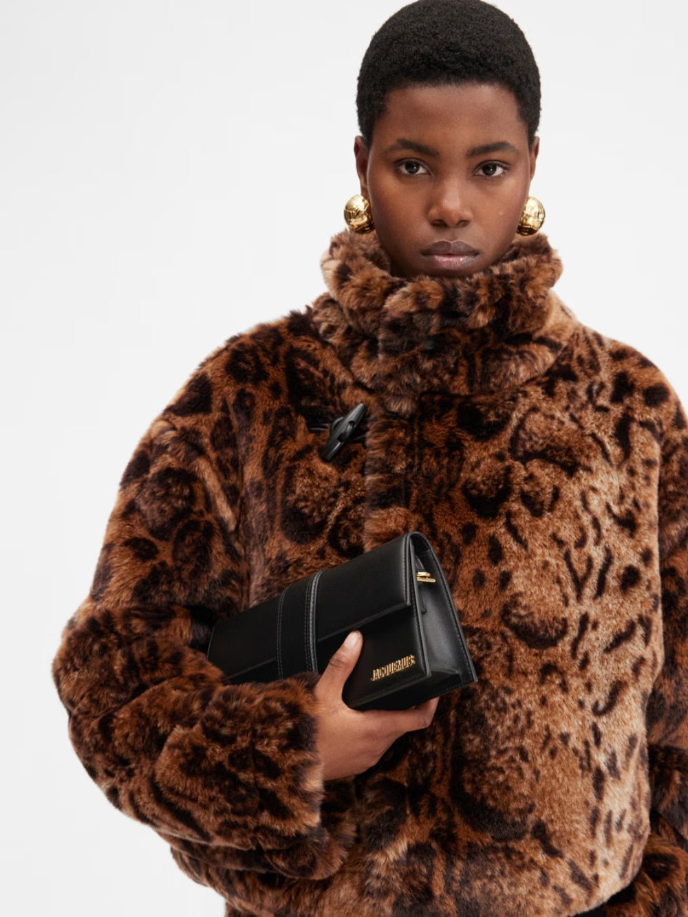 Jacquemus Black  leather Le Bambino Long bag