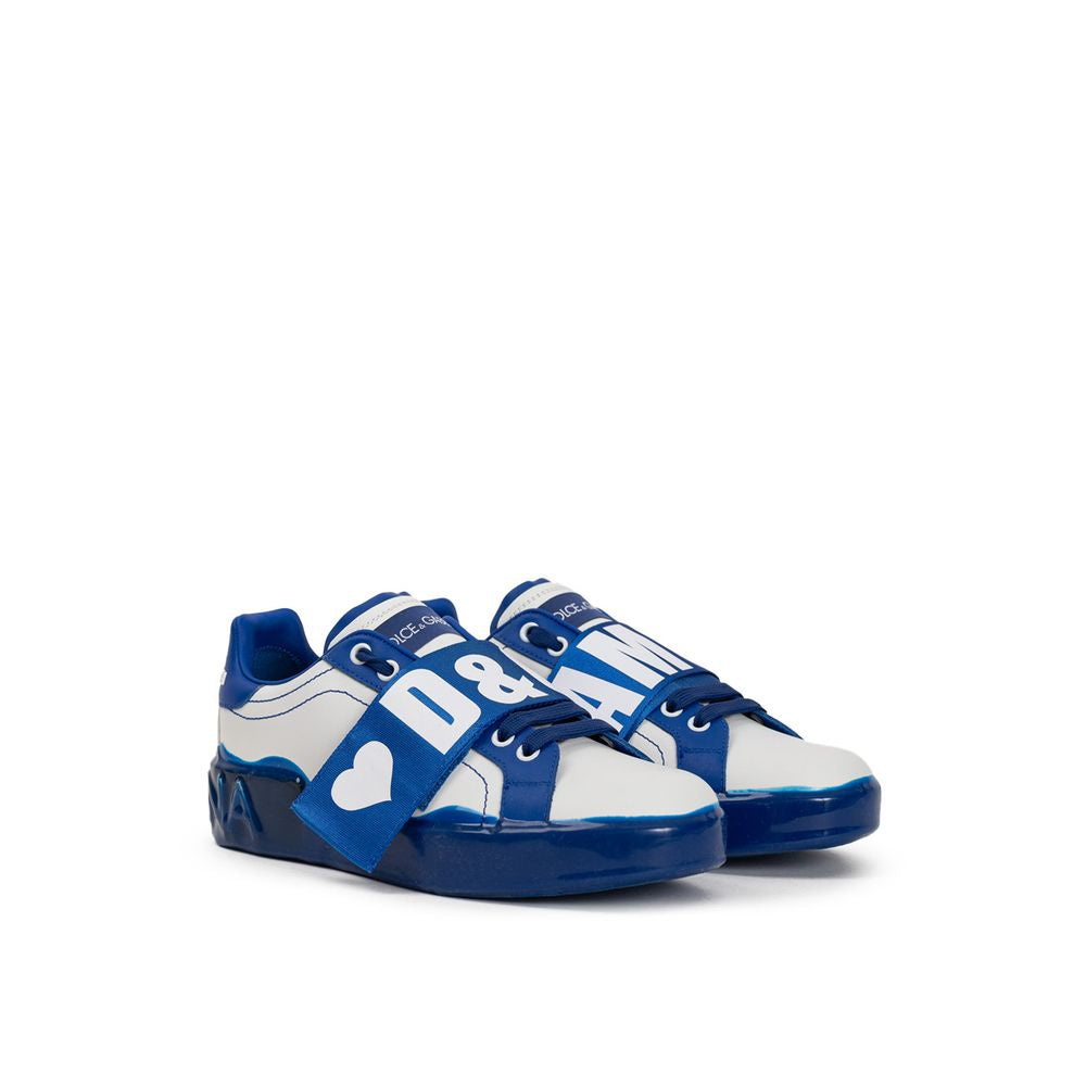 Dolce & Gabbana White Leather Low Top Sneakers