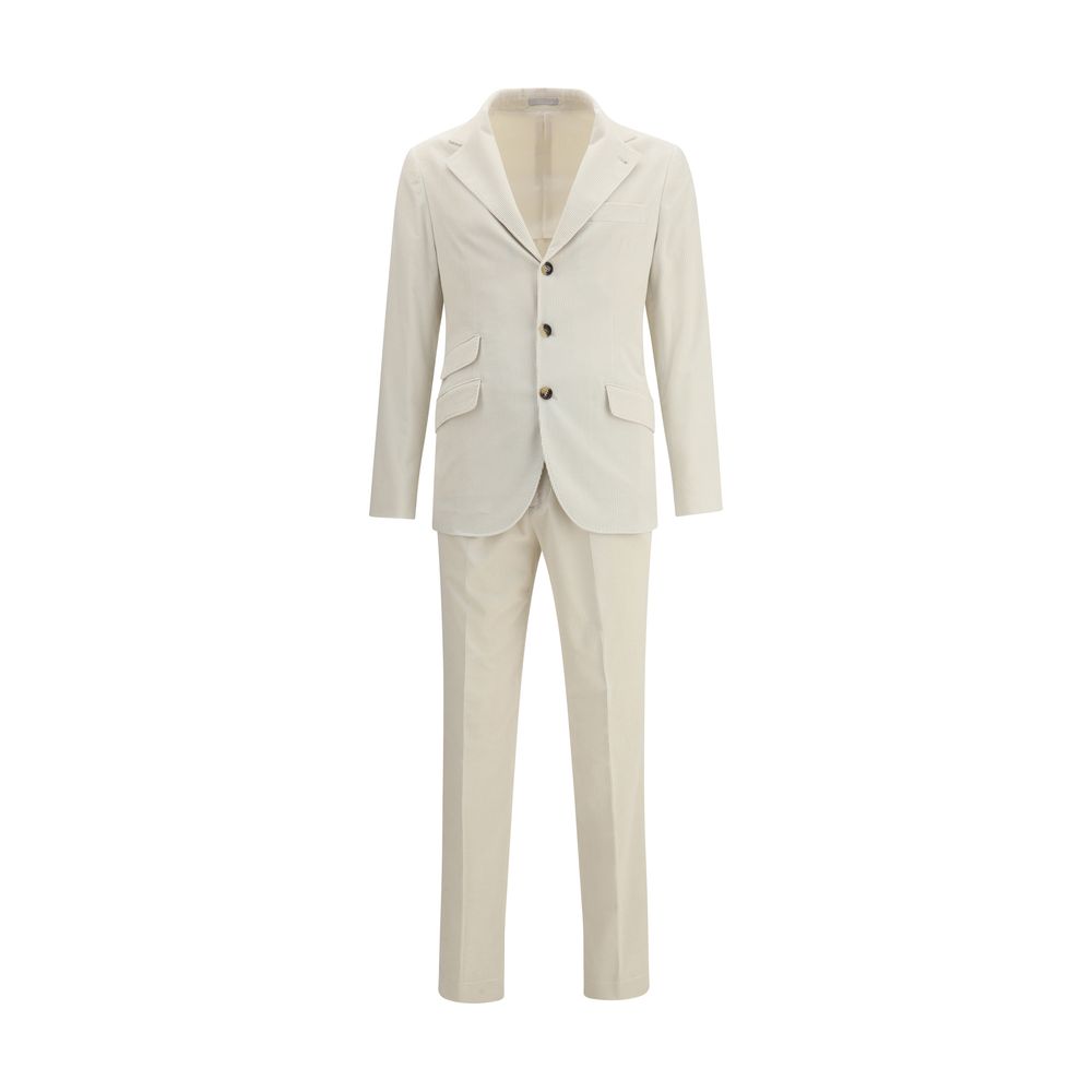 Brunello Cucinelli Cream Cotton Two-Piece Suit