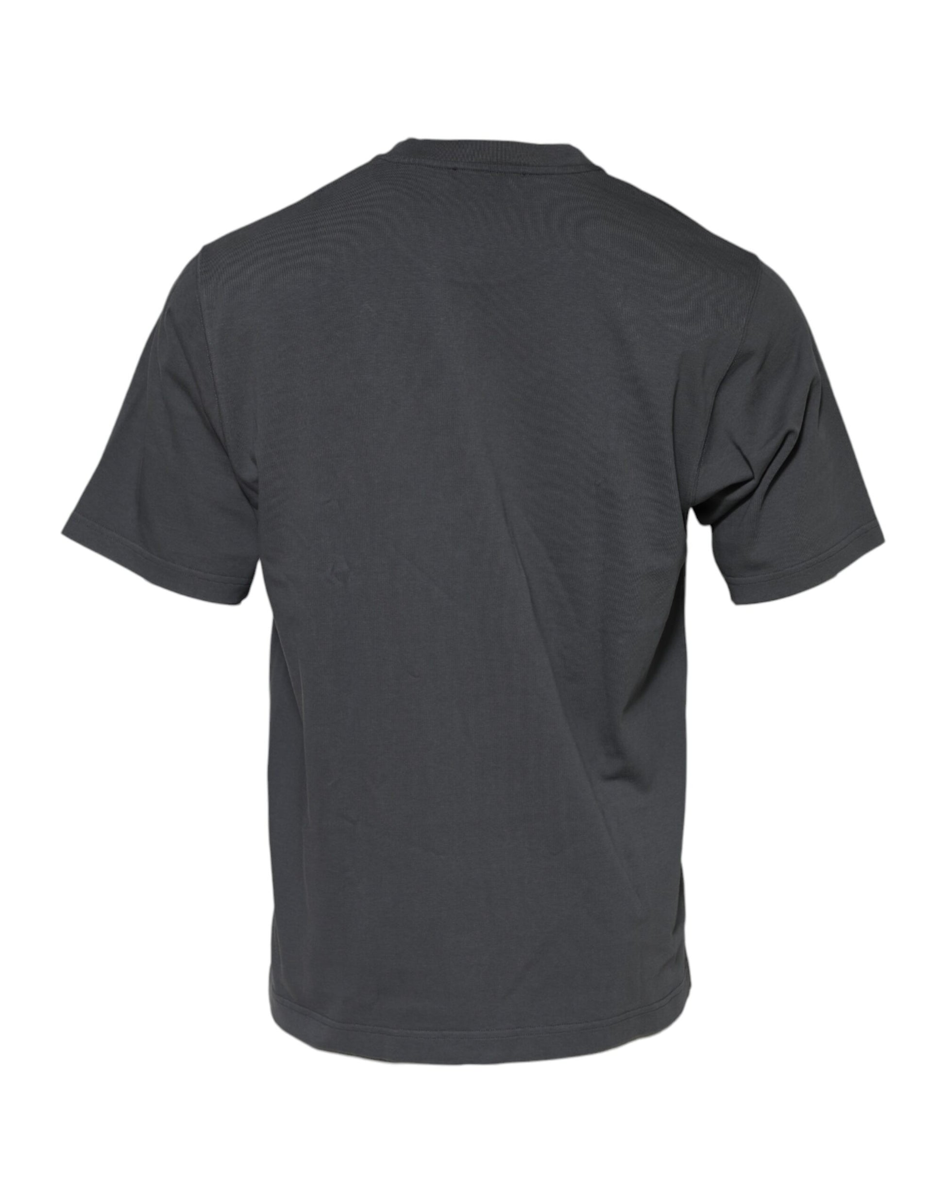 Dolce & Gabbana Gray Logo Graphic Cotton Crew Neck T-shirt
