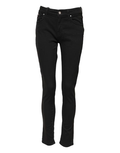 Dolce & Gabbana Black Cotton Skinny Mid Waist Denim Jeans