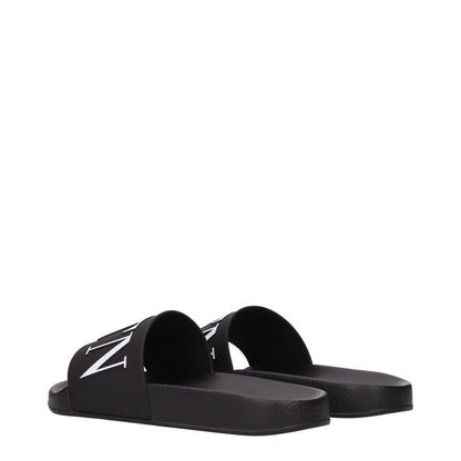 Valentino Garavani Black Cotton Slippers