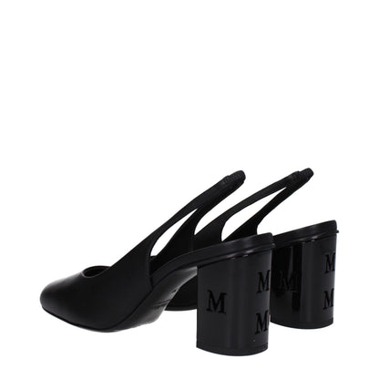 Max Mara Black Leather High Heel Pumps