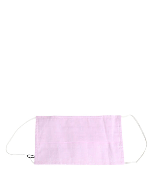 Dolce & Gabbana Pink Cotton Logo Elastic Ear Strap Face Mask