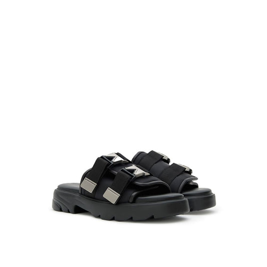 Bottega Veneta Black Cotton Slippers