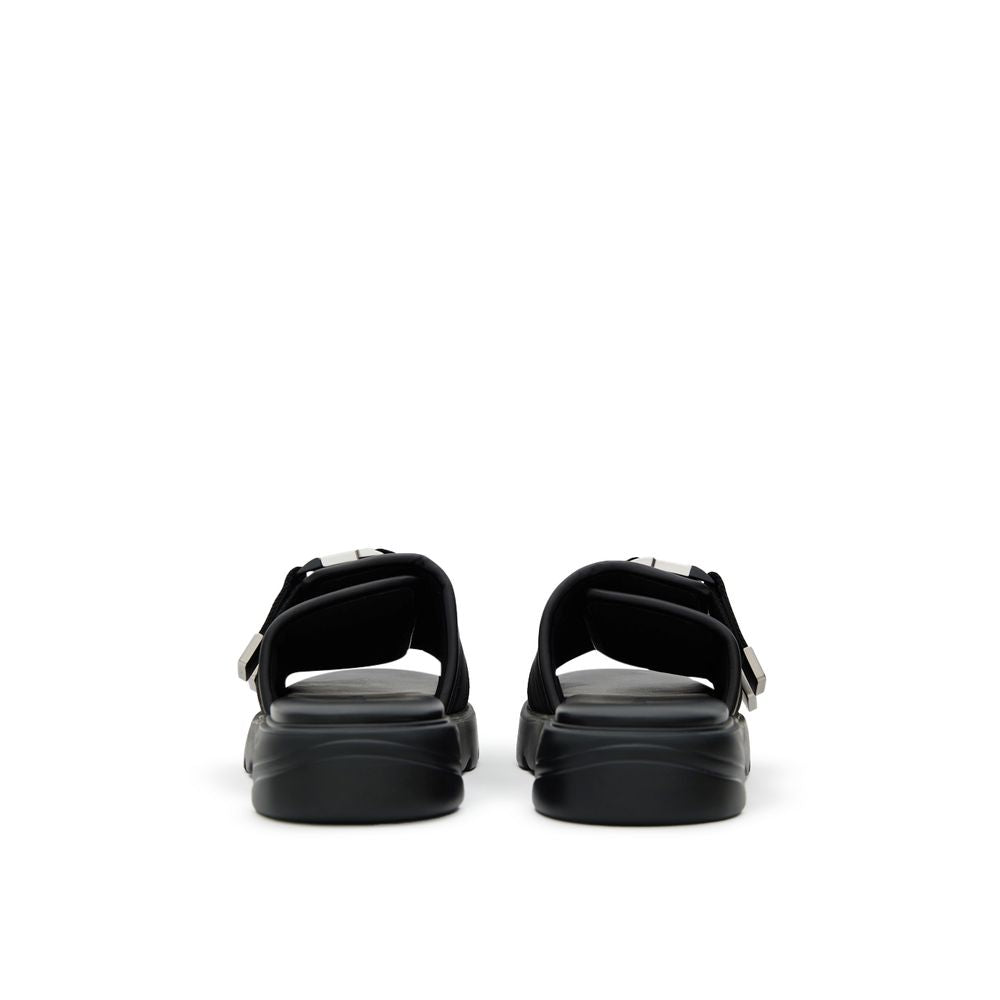 Bottega Veneta Black Cotton Slippers