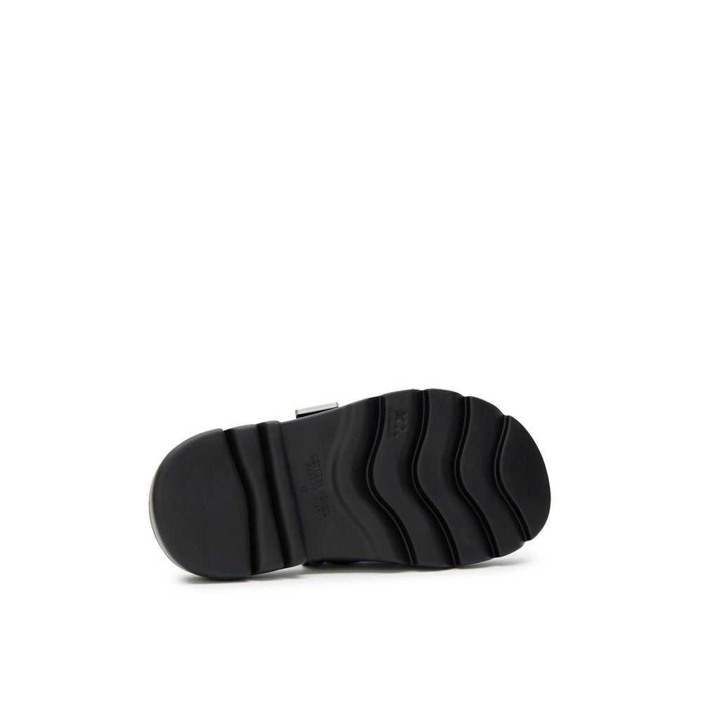 Bottega Veneta Black Cotton Slippers