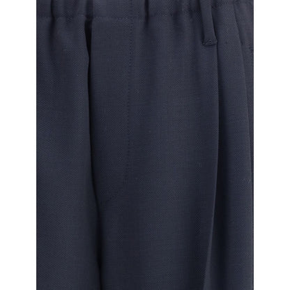 Brunello Cucinelli Gray Fleece Wool Casual Pants