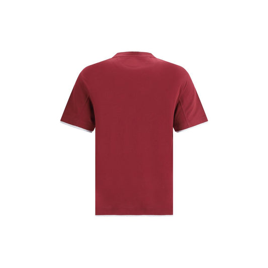 Brunello Cucinelli Bordeaux Cotton T-Shirt