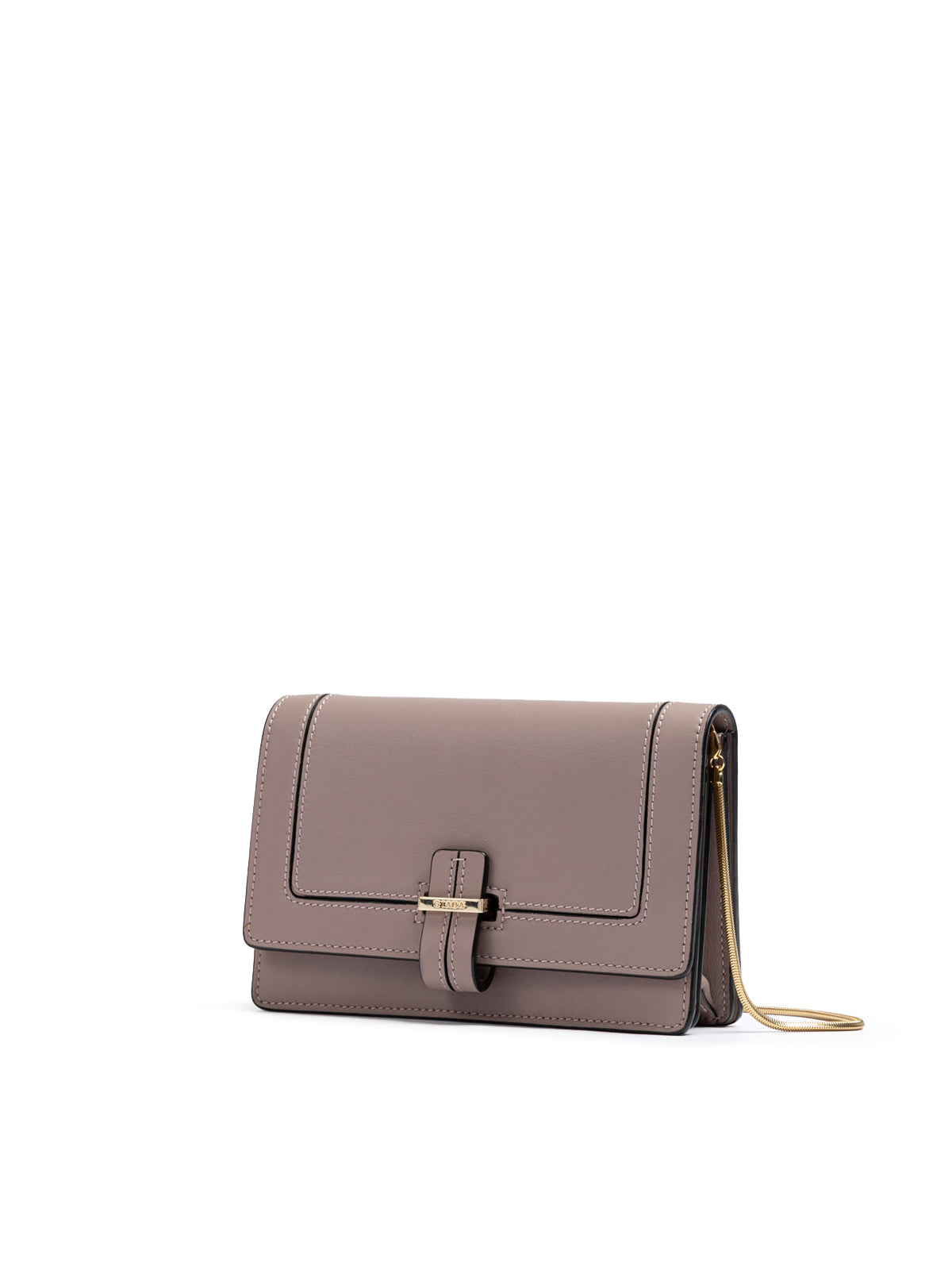 Giada Powder Pink Leather Clutch Bag