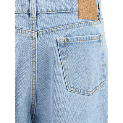 Magda Butrym Blue Cotton Straight-Leg Jeans