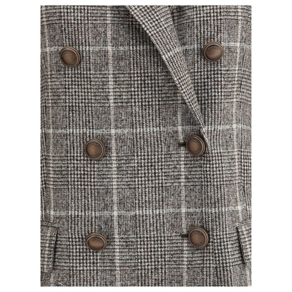 Brunello Cucinelli Gray Alpaca Vicugna Pacos Blazer