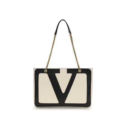 Valentino Garavani Beige Calf Leather Bos Taurus Shoulder Bag
