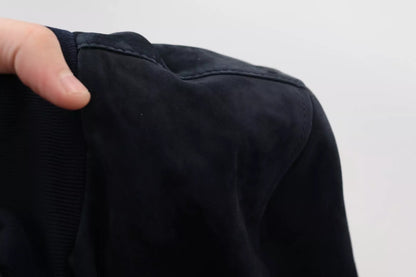 Dolce & Gabbana Dark Blue Suede Lambskin Blouson Jacket