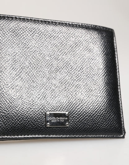 Dolce & Gabbana Black Leather Plaque Logo Bifold Men Card Holder Wallet