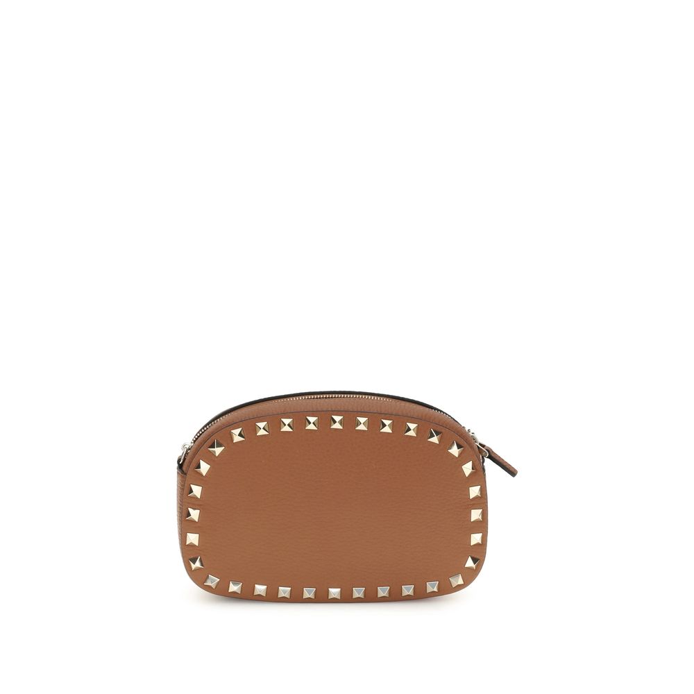 Valentino Garavani Brown Calf Leather Bos Taurus Shoulder Bag