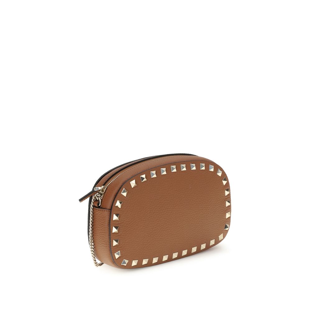 Valentino Garavani Brown Calf Leather Bos Taurus Shoulder Bag