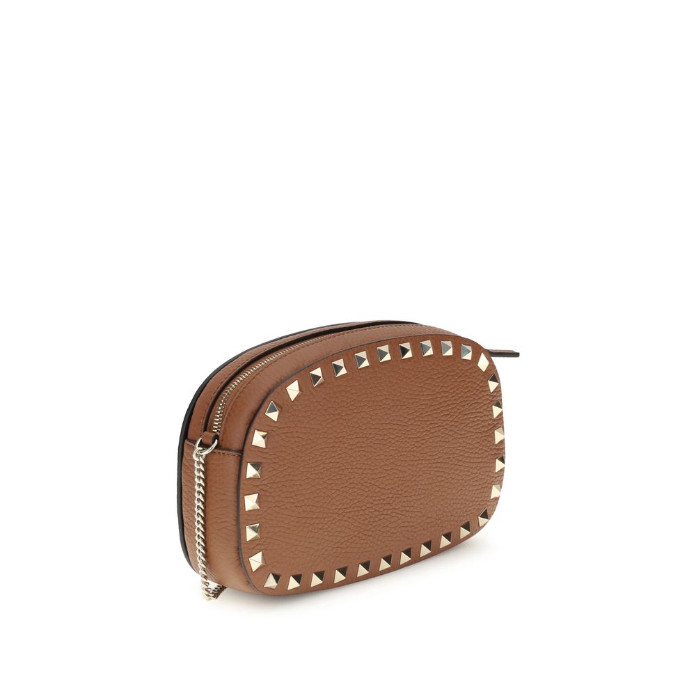 Valentino Garavani Brown Calf Leather Bos Taurus Shoulder Bag