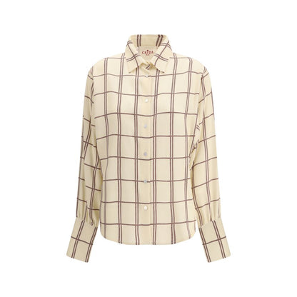 Crida Milano Cream Silk Pattern Shirt