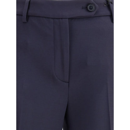 True Royal Blue Viscose Flared Pants