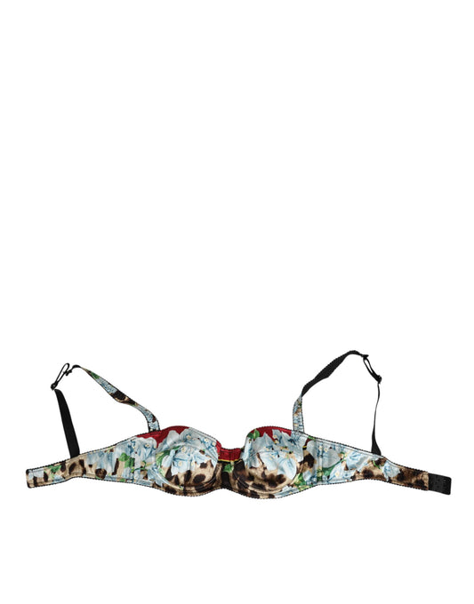 Dolce & Gabbana Multicolor Floral Semi Padded Balconette Underwear