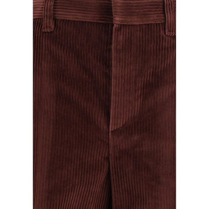 Brunello Cucinelli Bordeaux Cotton Casual Pants