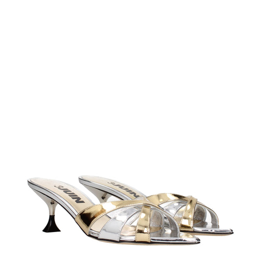 3Juin Gray Leather Stiletto Heels Sandals