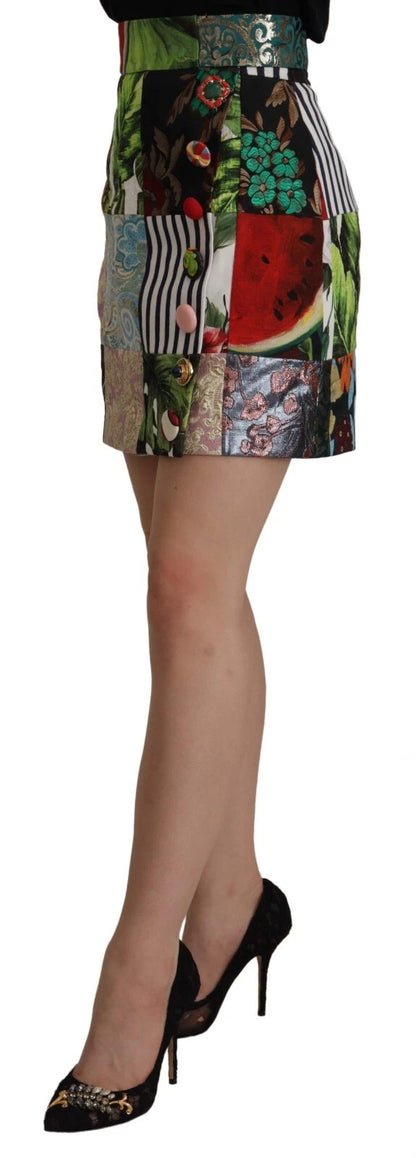 Dolce & Gabbana Multicolor Patchwork A-line Polyester Skirt
