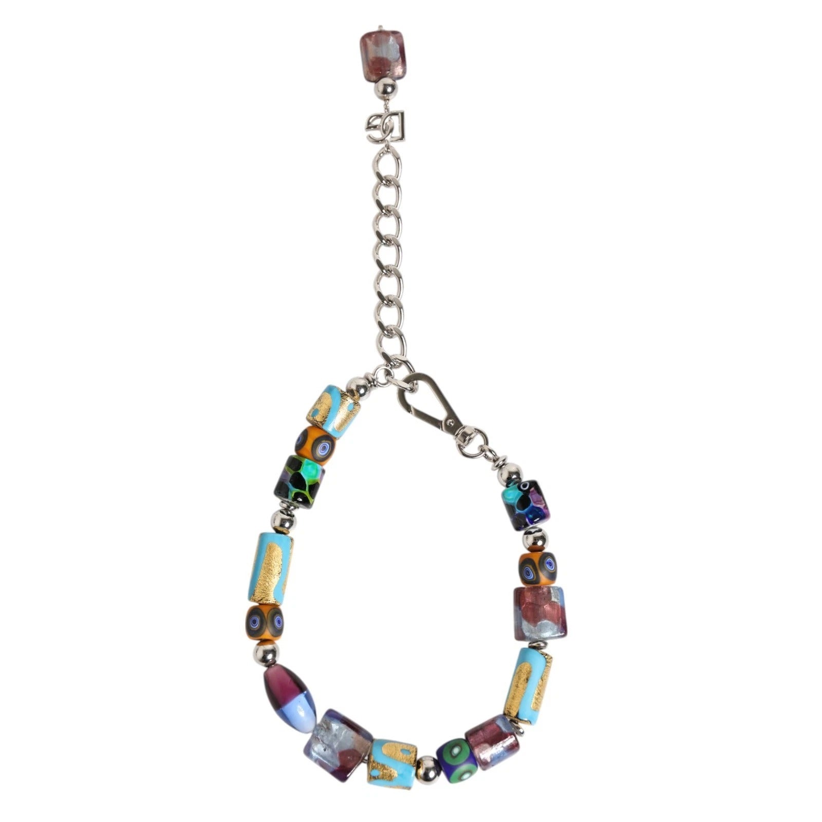 Dolce & Gabbana Multicolor Murano Glass Beads Brass Zamak Necklace