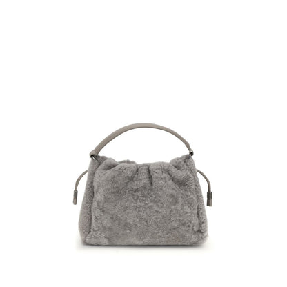 Brunello Cucinelli Gray Fur Shoulder Bag